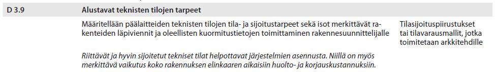 6 Arkkitehtisuunnittelija, teknisten tilojen tilantarve ja sijoittaminen Rakennesuunnittelija arvioi taloteknisten järjestelmien ja kantavien rakenteiden yhteensovittamista.