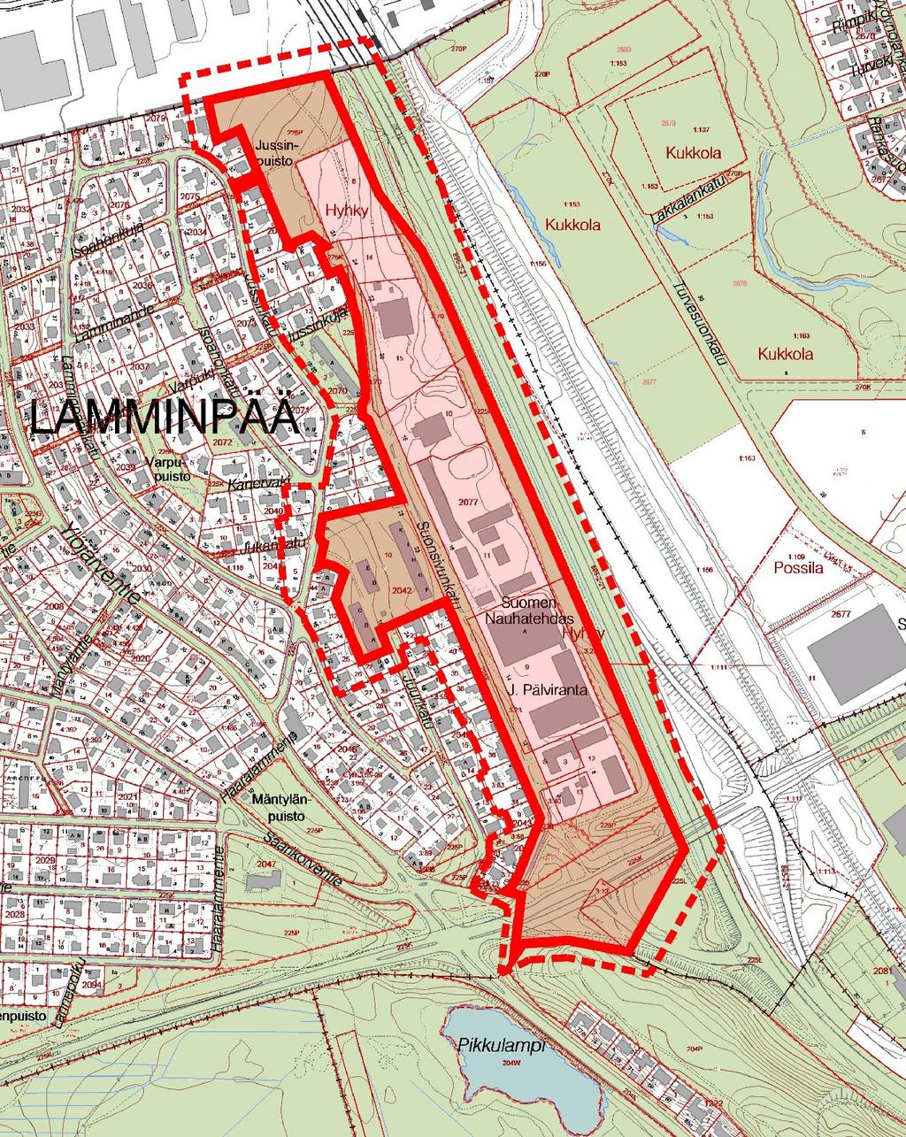 TAMPEREEN KAUPUNKI 11.10.2016 LAMMINPÄÄ-2077-3, 8-15 sekä 2042-10, KATU-, VIRKISTYS- JA LIIKENNEALUETTA. TEOLLISUUSALUEEN MUUTTAMINEN ASUNTOALUEEKSI Asemakaava nro 8585 Diaarinumero: TRE: 8577/10.