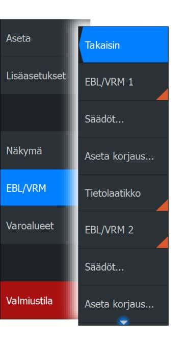 Vertailupisteen poikkeama on kuitenkin mahdollista sijoittaa mihin tahansa tutkakuvan valittuun sijaintiin.