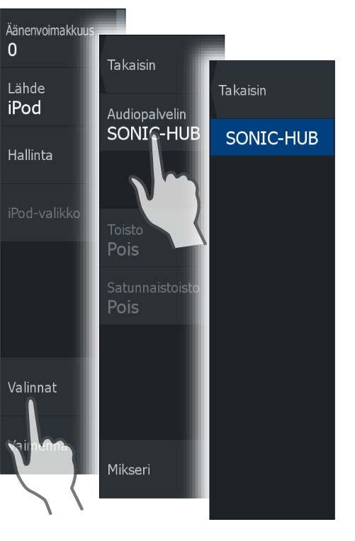 SonicHub 2 NMEA 2000 -verkkoon liitettyä SonicHub 2:ta tuetaan.