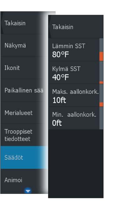 Voit valita merialueen kartalla ja tarkastella sen ennustetta.