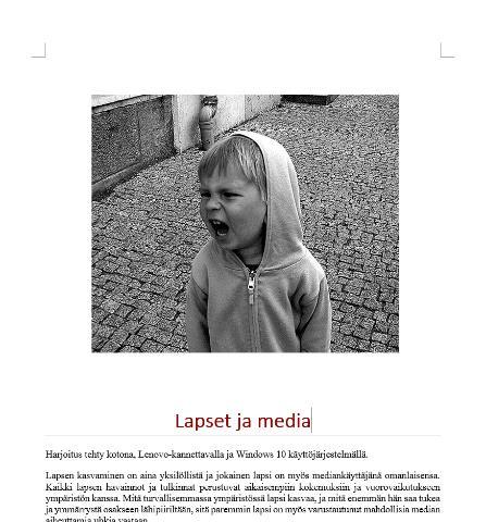 Tehtävä 1 (8 p): Tekstin muokkausta Muokkaa avaamaasi ja tallentamaasi dokumenttia käymällä läpi kohdat (a)-(h).