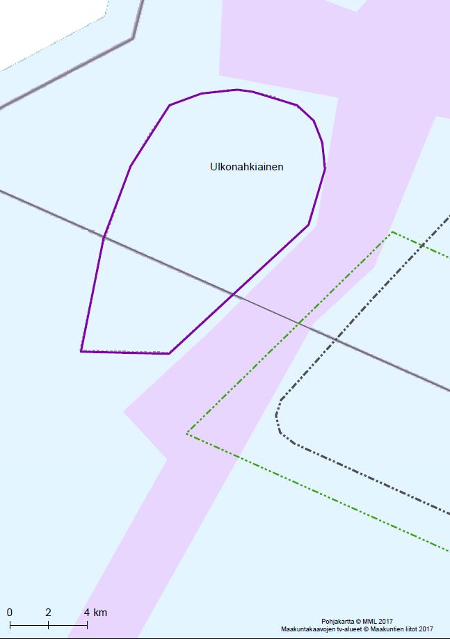 108 Kartta 3. Puskurianalyysin tulokset. Tarkasteltava tuulivoima-alue Pohjois-Pohjanmaan 1.