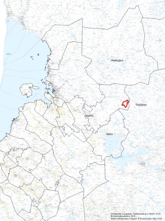 138 Alue Utajärvi Pahkavaara Kunta Utajärvi Yleiskuvaus Kohdealue sijaitsee Utajärven kunnassa noin 39 kilometriä Utajärven kuntakeskuksesta koilliseen, lähellä Puolangan kunnan ja Pohjois-Pohjanmaan