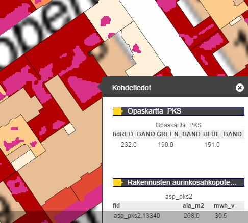 Karttapalvelut kertovat katon aurinkosähköpotentiaalin Kattopintojen aurinkosähköpotentiaalit ja paneeleille sopivat sijainnit Huom! Eivät toimi tasakattojen kohdalla.