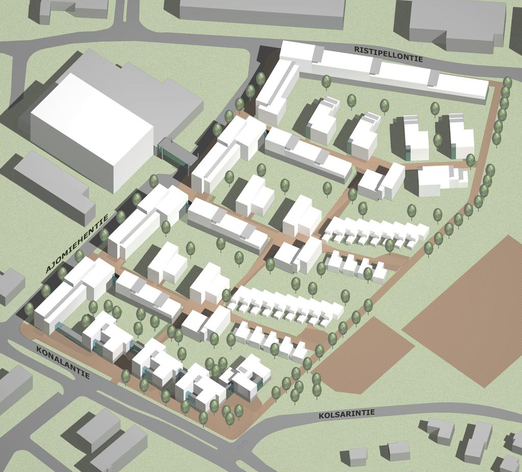 KONALA kortteli 32033, asemakaavan muutosperiaatteet LÄHTÖKOHDISTA Konalassa Ajomiehentien eteläpuolella kortteli 32033:lle haetaan muutosta asuinkäyttöön yleiskaavan 2002 periaatteiden mukaisesti.