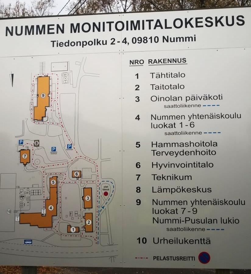 myös käytettävistä ajoreiteistä.