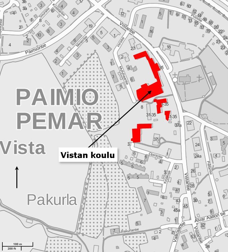 92 Kuva 56. Vistan koulu kartalla.