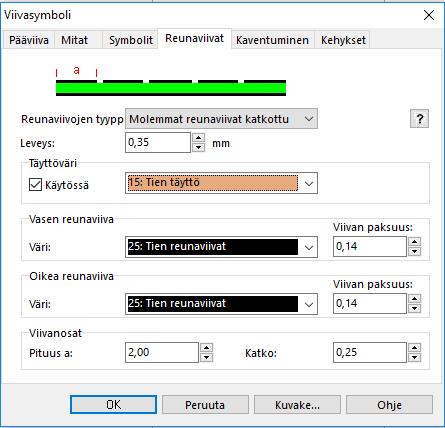 Määritä täyttöväriksi 15: Tien täyttö ja valitse OK Tie muuttuu ruskeaksi.