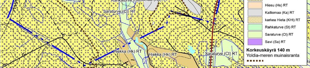 6 Topografia ja maaperä Alue on melko ylävää kumpuilevaa mäkimaata, joka viettää hiljalleen kohti itää ja pohjoista, pääosin kohti Heinjokea). Paalimäen korkein laki on 144 m.