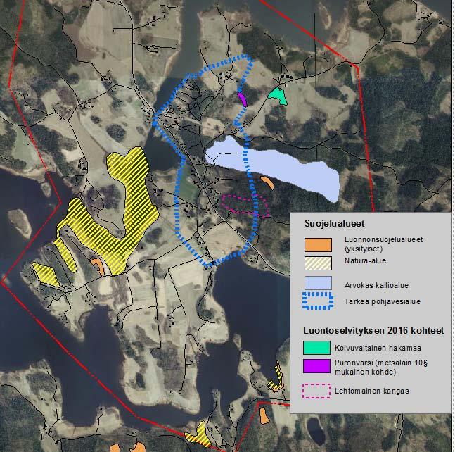 Putkilahden kyläselvitys 20.6.2016/14.3.2017 (6) 1.1.2 Luonnonympäristö Linnuston kannalta tärkeimmät kosteikkoalueet kuuluvat Natura 2000 - verkostoon.