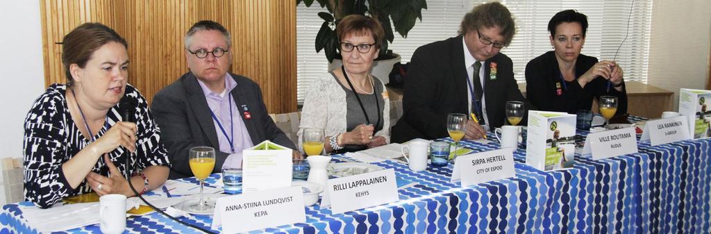 VNK/Sanni Inovaara Suomen delegaatit sivutapahtumassa: Anna-Stiina Lundqvist Kepa ry; Rilli Lappalainen, Kehys ry; Sirpa Hertell, Espoon kaupunki; Ville Routama, Rudus oy ja Lea Rankinen, S-ryhmä