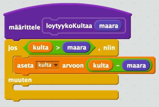 Tehtävä: Rahakirstu_4 Kirjoita metodiin if-else -ohjelmanpätkä.