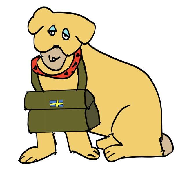 Oho! Iso väsky! Titta vilken stor väska. Vad har Max med sig i väskan? Vad tror du?