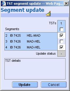 6. Päivitä lentosegmentit hinnoitteluun Ota TST esille esim. -linkistä: Paina TST:n alaosassa olevaa Update segments painiketta.