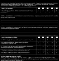 Kyselyt, mittarit Spontaani palaute Asiakas- ja
