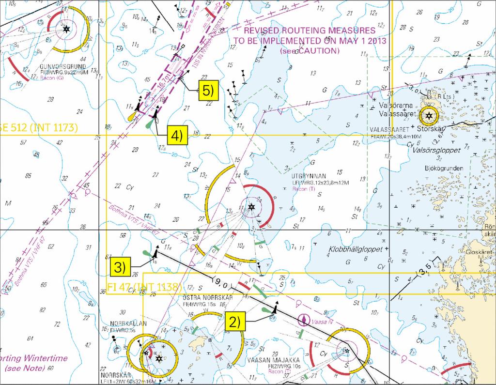 8 31-2016 Oikea 3) 8756 Norrskärin P. SB 63 18.71'N 20 35.74'E V-AIS 47, F/822, 957 (Fl.G.3s) Starb.