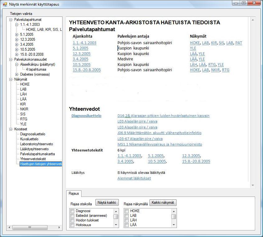 Potilastietojärjestelmien käyttötapaukset, v. 2.