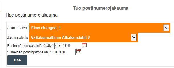 Lehtien vastaanottaja tiedot ( Lajittelupalvelun kautta) ) Klikkaamalla Muokkaa -linkkiä pääset aloittamaan tietojen antamisen avautuvassa ikkunassa.