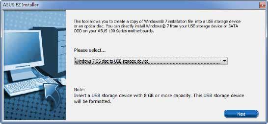 Windows 7 -käyttöjärjestelmälevy USB-tallennuslaitteeseen a) Valitse Windows 7 -käyttöjärjestelmälevy USB-tallennuslaitteeseen ja napsauta sitten