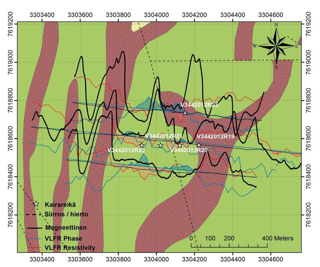 GEOLOGIAN TUTKIMUSKESKUS 2551017 HANKERAPORTTI 39 25.02.2015 asentoa ja leveyttä voi vain arvailla.