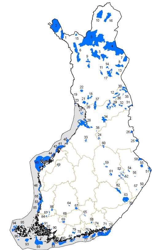 IBA = kansainvälisesti tärkeät lintualueet Maailmanlaajuinen biodiversiteetin seurantaverkosto Suomessa 100 IBA-aluetta Valintaperusteena