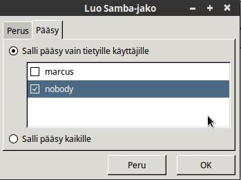 sisällön muokkaus. Sitten rastitetaan kulkuluvat käyttäjille.