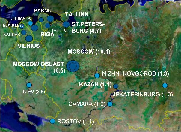 1) Pietari, Novo-Orlovskij, 10/2006 2 asuntotonttia Yli 15 500 asuntoa Aloitus vuonna 2008 Rakentaminen toteutetaan vaiheittain useamman vuoden aikana Pietari 9/2006 2 tonttia Noin 2 200 asuntoa