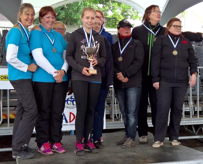 44 SM-kisaviikko, 4. - 9.7.2016, Hamina Naisten SM-trippeli Swissin jälkeen (4 kierrosta) V B1 +- + - 1. Mari Lohman (PSC), Ninna Hätönen (PSC), Tiia Salo (PSC) 4 9 26 52 26 2.