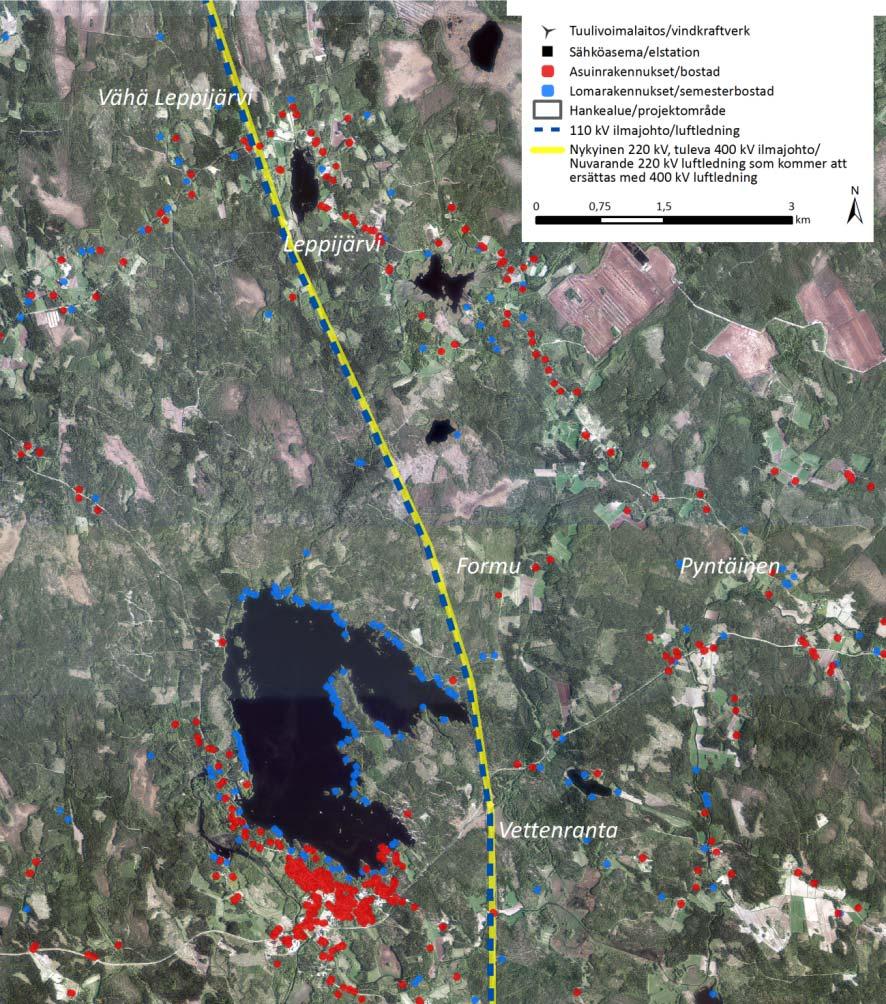 FCG SUUNNITTELU JA TEKNIIKKA OY Mikonkeitaan tuulivoimapuisto 270 massa olevaa johtokäytävää.