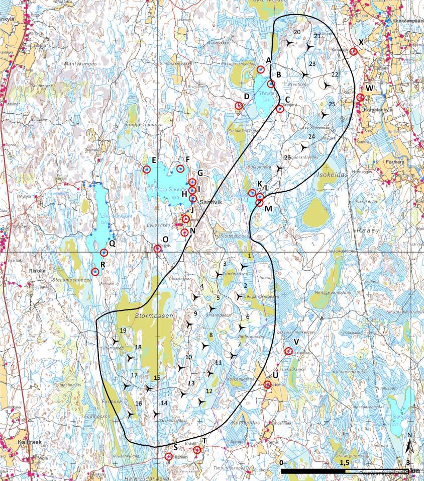 FCG SUUNNITTELU JA TEKNIIKKA OY Mikonkeitaan tuulivoimapuisto 298 Tarkemmassa melumallinnuksessa, joka tehdään ympäristöministeriön ohjeen 2/2014 mukaan Nord2000-menetelmällä, voidaan ottaa tarpeen