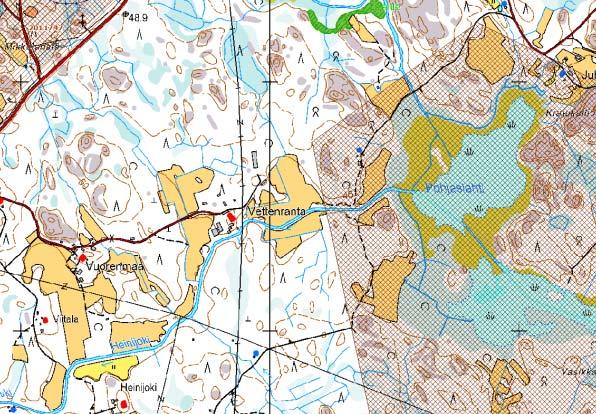 FCG SUUNNITTELU JA TEKNIIKKA OY Mikonkeitaan tuulivoimapuisto 273 dosta, esimerkiksi Mahlamäen ja Koivumäen välisen metsäalueen halki riittävän etäältä asutuksesta.