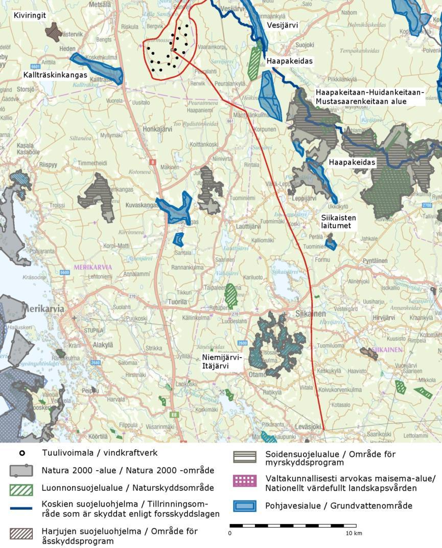 FCG SUUNNITTELU JA TEKNIIKKA OY Mikonkeitaan tuulivoimapuisto 277 sähkönsiirtoreitin sijoittuminen lintujen luontaisen muuttosuunnan myötäisesti (pohjois-eteläsuunnassa) eikä sitä vastaan.