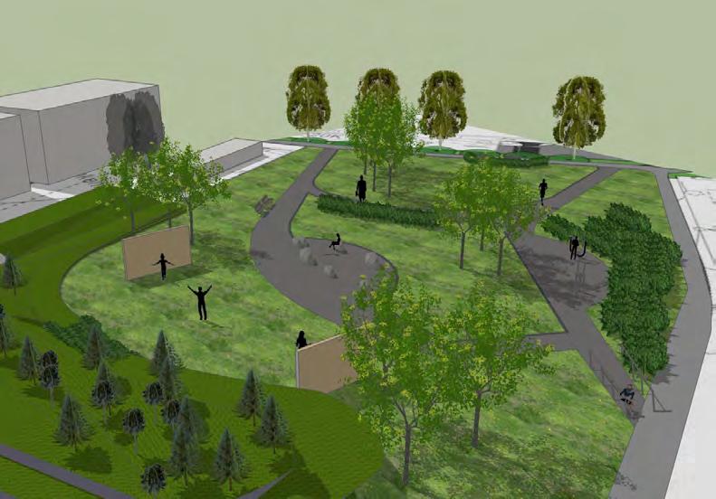 Kulkuyhteyden varrelle sijoittuu Ylimaan kentän paikalle rakennettava Ylimaanpuisto peruskorjattava Haukkapuiston leikkipuisto.