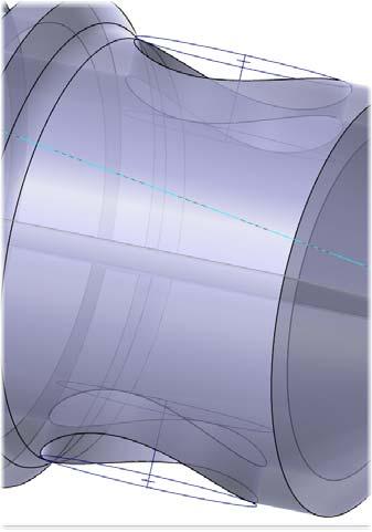 UUDEN TYÖSTÖRATARYHMÄN LISÄÄMINEN 73 Mastercam luo geometrian läpireiän molempiin puoliskoihin.