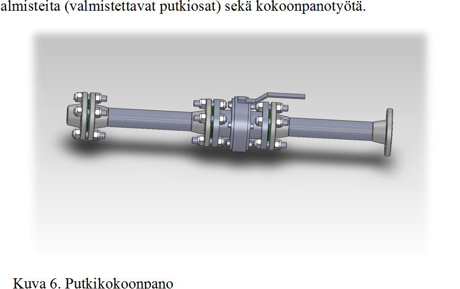 13 3.6 Esimerkki rakenteesta Kuvan (6) mukainen putkikokoonpano on puolivalmiste ja omavalmiste.