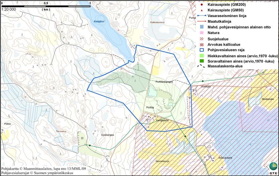 Keski-Suomen liitto Saarijärvi - Viitasaaren seutukuntien maa- ja kalliokiviainesselvitys 11 Kuva 2. Porttilankangas 5.4.3 Koiraharju Koiraharju on 3. luokan pohjavesialue (Nro.