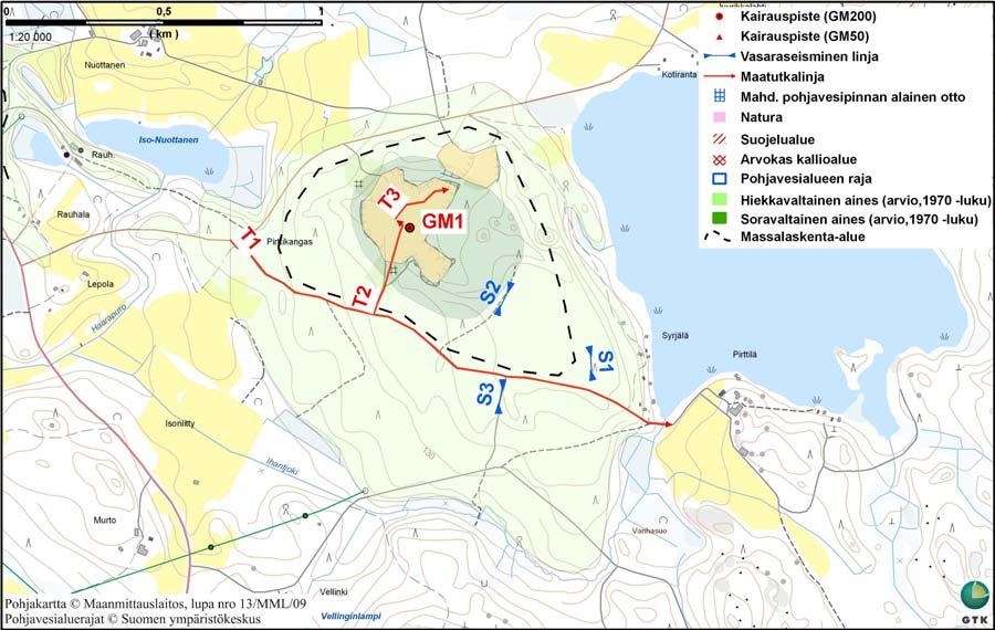 Keski-Suomen liitto Saarijärvi - Viitasaaren seutukuntien maa- ja kalliokiviainesselvitys 14 5.4.5 Pirttikangas Pirttikangas on 2. luokan pohjavesialue (Nro. 0993112), joka sijaitsee Viitasaarella.