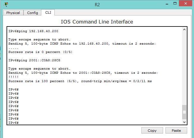 41 IPv4(config-if)#no shutdown IPv4(config-if)#exit IPv4(config)#ip route 0.0.0.0 0.0.0.0 192.168.40.199 IPv4(config)#end IPv4#write 6.3.