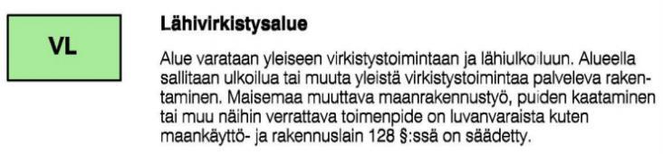 Kyytitien ja Valtatie 4:n risteysalueen sivusta on osoitettu pieni alue työpaikka-alueeksi (TP).