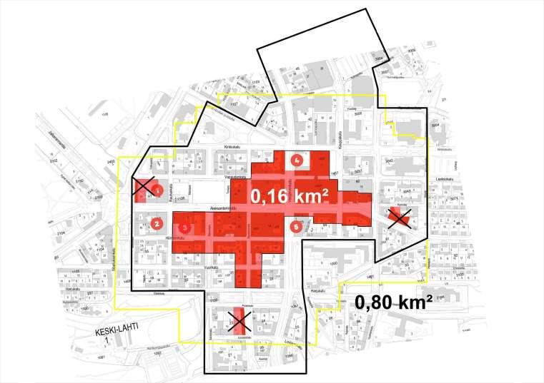 ALLin hyödyntäminen elävän keskustan rajaus Elävän keskustan muodostavat ns.