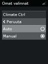 Jos olet käyttänyt Climate Controlin Manual-asetusta ja haluat palata Climate Controlin Auto-asetukseen, noudata alla