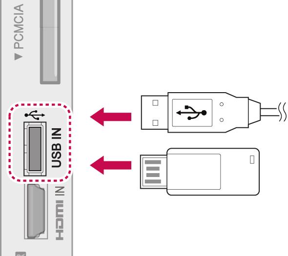 54 VIIHDE USB-tallennuslaitteiden kytkeminen Voit kytkeä USB-tallennuslaitteita, kuten USB- Flash-muistin tai ulkoisen kovalevyn, televisioon ja käyttää multimediatoimintoja (Katso Tiedostojen