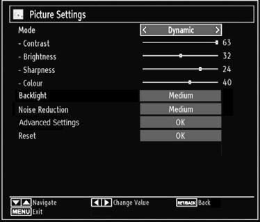 Colour: Sets the colour value, adjusting the colors. Backlight (optional): This setting controls the backlight level and it can be set to Auto, Maximum, Minimum, Medium and Eco Mode.