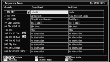 Viewing Electronic Programme Guide (EPG) You can view the electronic programme guide (EPG) to see information about available programmes.