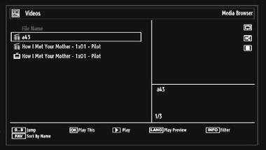 Viewing Videos via USB Viewing Photos via USB When you select Photos from the main options, available image fi les will be fi ltered and listed on this screen.