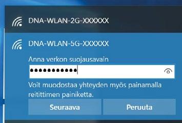 Connect. Kone hakee yhteyden verkkoon ja langaton yhteys on nyt valmis käytettäväksi.