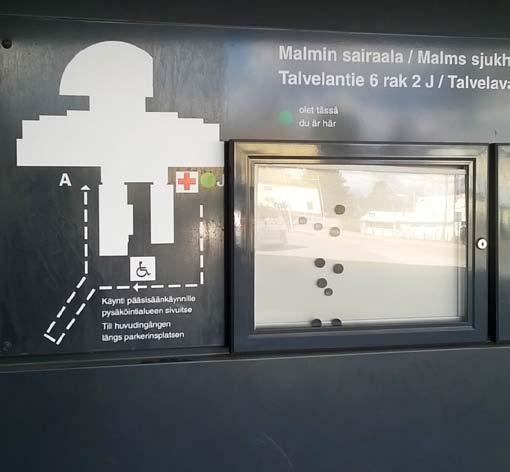 Suuntaopaste sijoitetaan kulkureitin välittömään läheisyyteen helposti havaittavasti kuitenkin niin, että se on suojassa esimerkiksi lumen auraukselta.