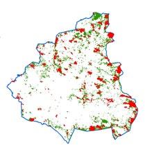 Kainuu, metsämaa Kytkeytyvien monimuotoisuuskohteiden lisä suojelualueille Kytkeytyvyys etäisyys, m Monimuotoisuuskohteita kytkeytyy suojelualueisiin, % Monimuotoisuuskohteita kytkeytyy