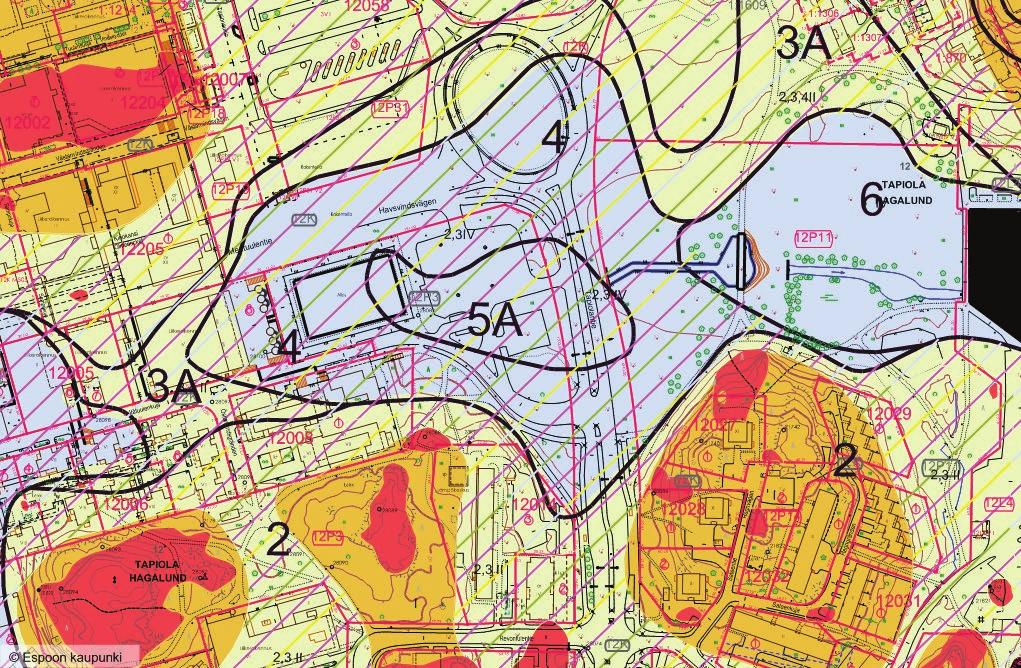 Maaperäkartta ja rakennettavuusluokitus Alue on osin vaikeasti rakennettavaa syvää pehmeikköä (rakennettavuusluokkaa 4) ja osin erittäin vaikeasti rakennettavaa syvää pehmeikköä (luokkaa 5A).